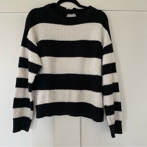 Striped black and cream sweater